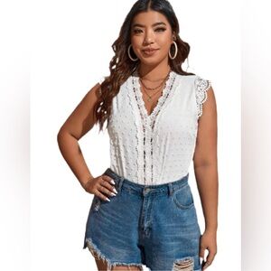 SHEIN White Lace Accent Bodysuit